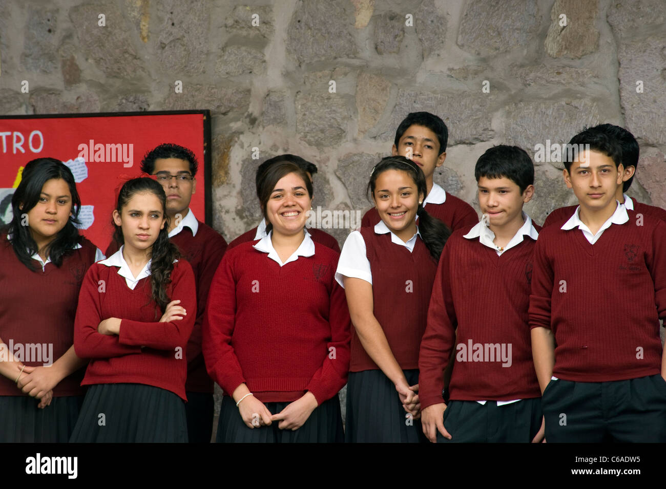 Young students at a school in Morelia, Mexico Stock Photo