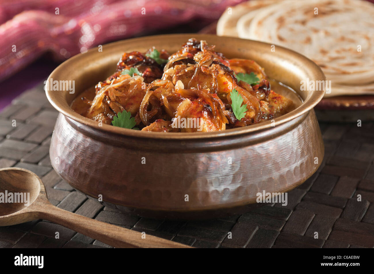 Chicken dopiaza curry Indian food Stock Photo