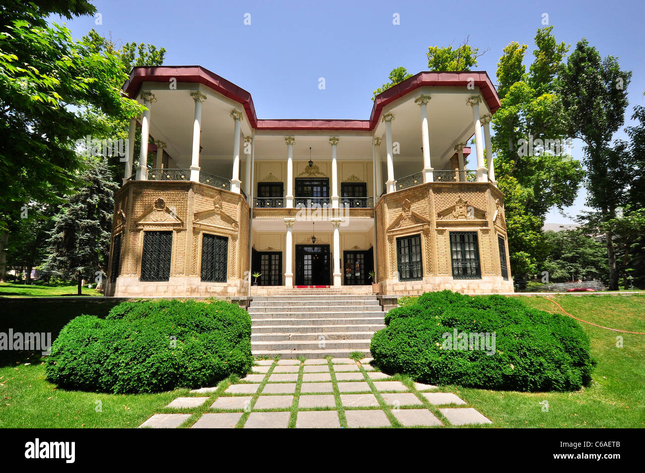 View of Ahmad Shahi Pavilion, Niavaran Palace Complex, Tehran Iran