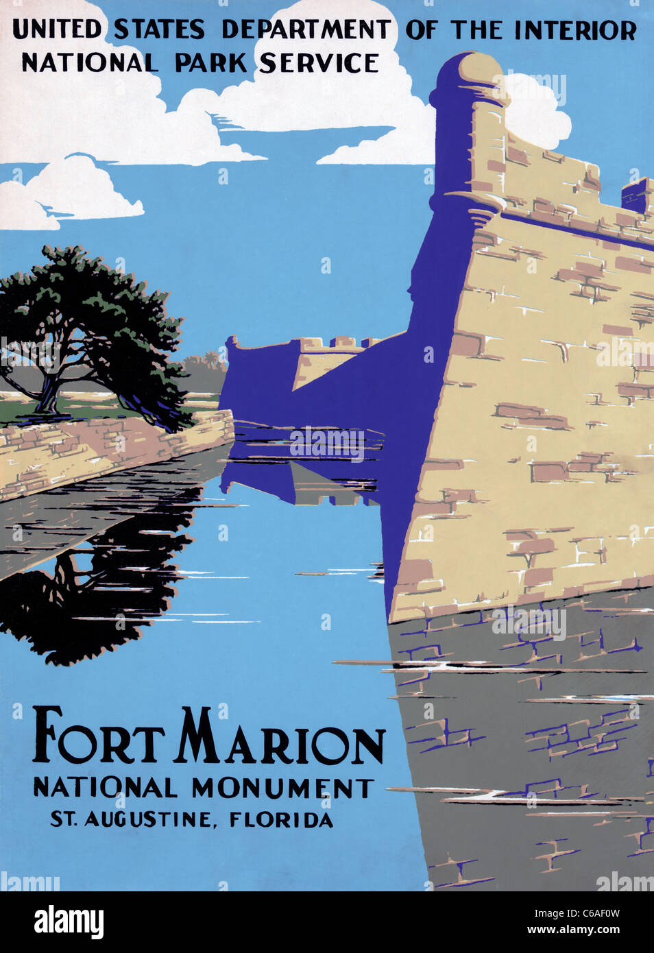 Fort Marion National Monument, St. Augustine, Florida 1938 National Park Service Poster Stock Photo