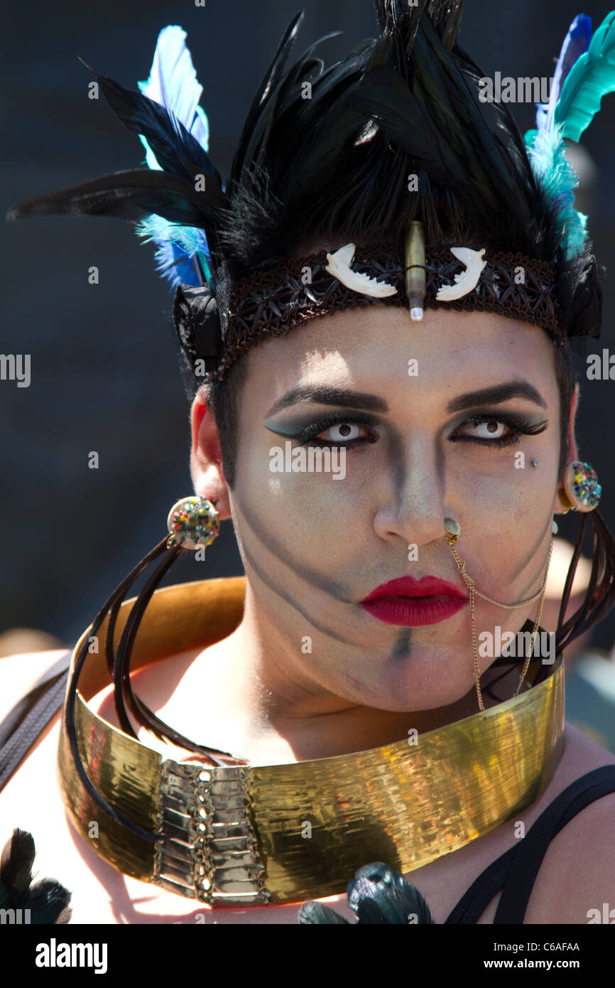 Participant in Summer Solstice parade in "Santa Barbara", California