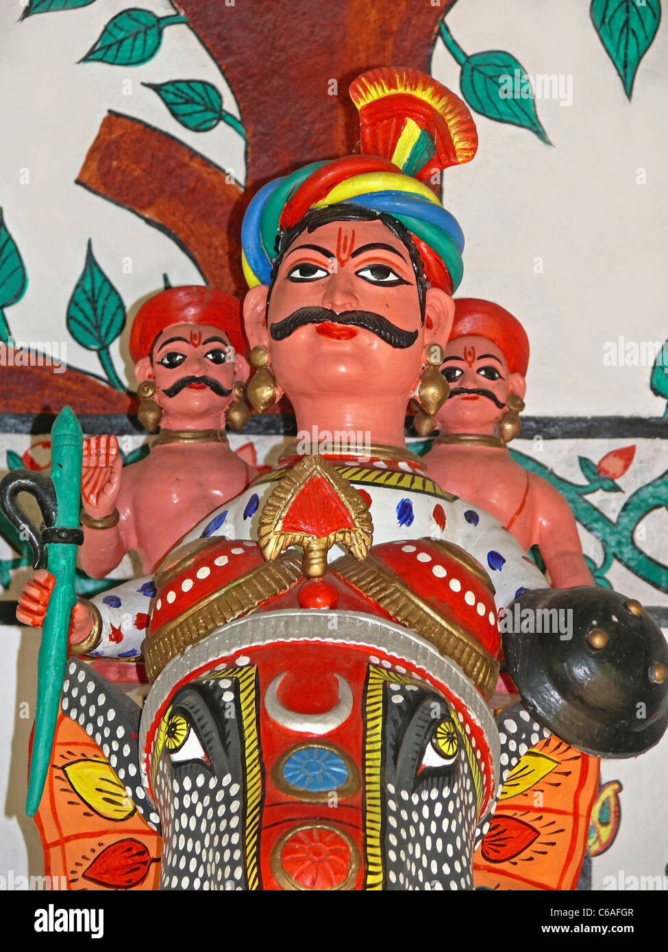 A stature represent a mythic story of Sailesh & Motiram, Darbhanga, Bihar, India Stock Photo