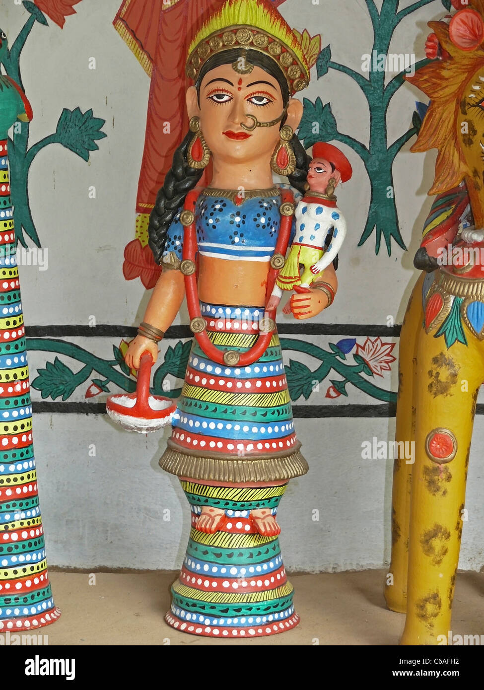 stature represent a mythic story of Sailesh & Motiram, Darbhanga, Bihar, India Stock Photo