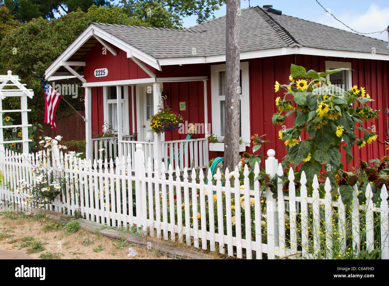 Colorful house in Harmony, California Stock Photo