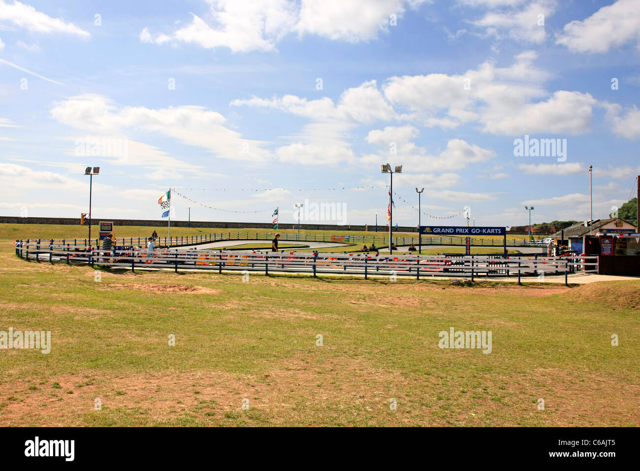 GoKart track on the seafront at Dawlish Warren Devon Stock Photo Alamy