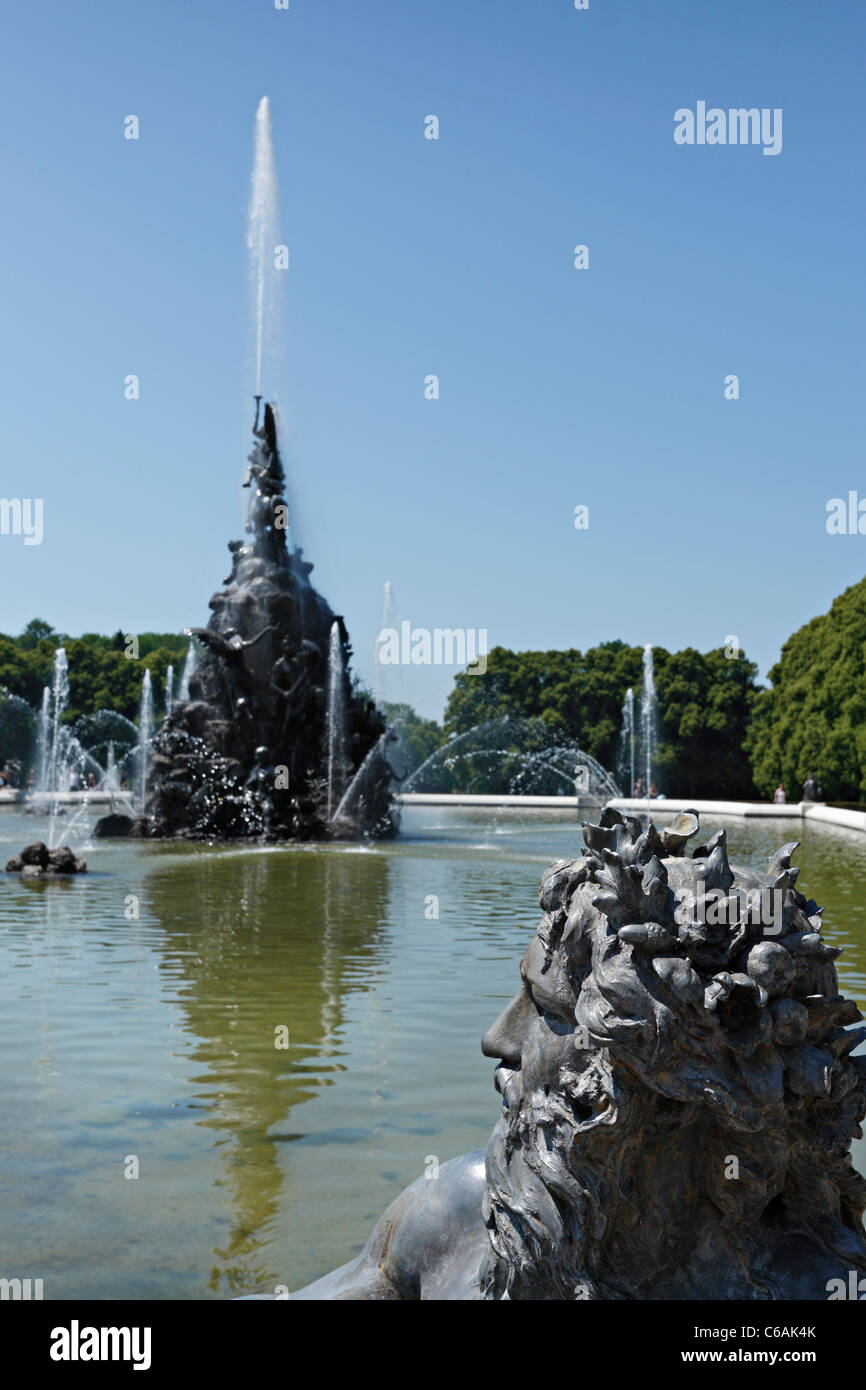 Fama Fountain, Herreninsel Upper Bavaria Germany Stock Photo