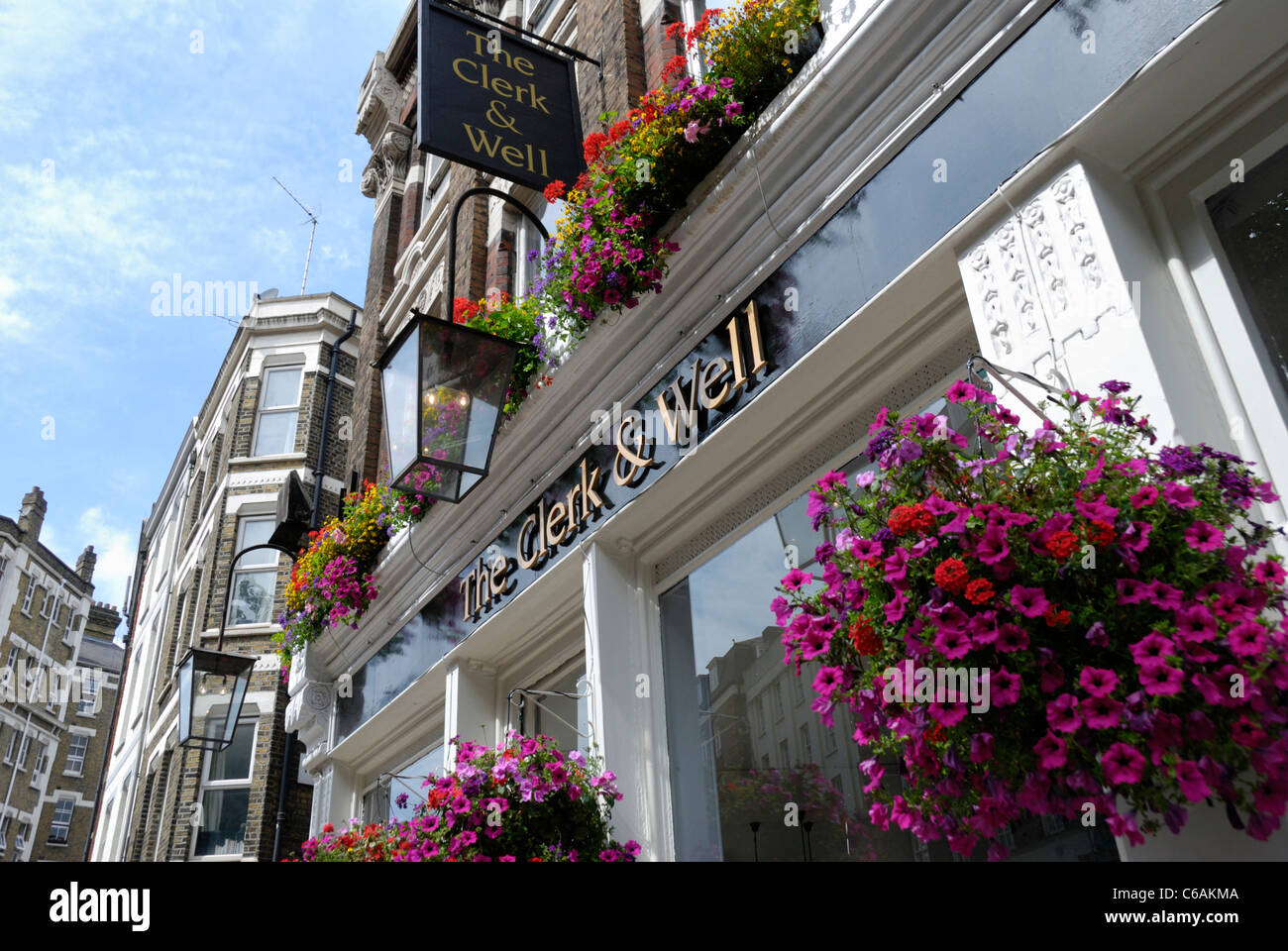 The Clerk and Well public house in Clerkenwell Road, London, England Stock Photo