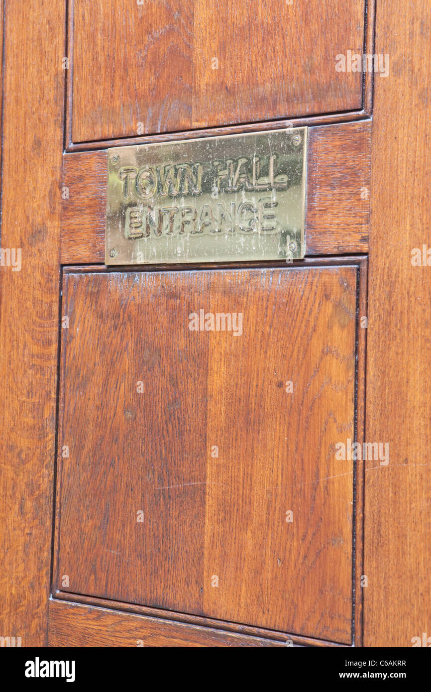 Berwick Town Hall entrance sign Stock Photo Alamy