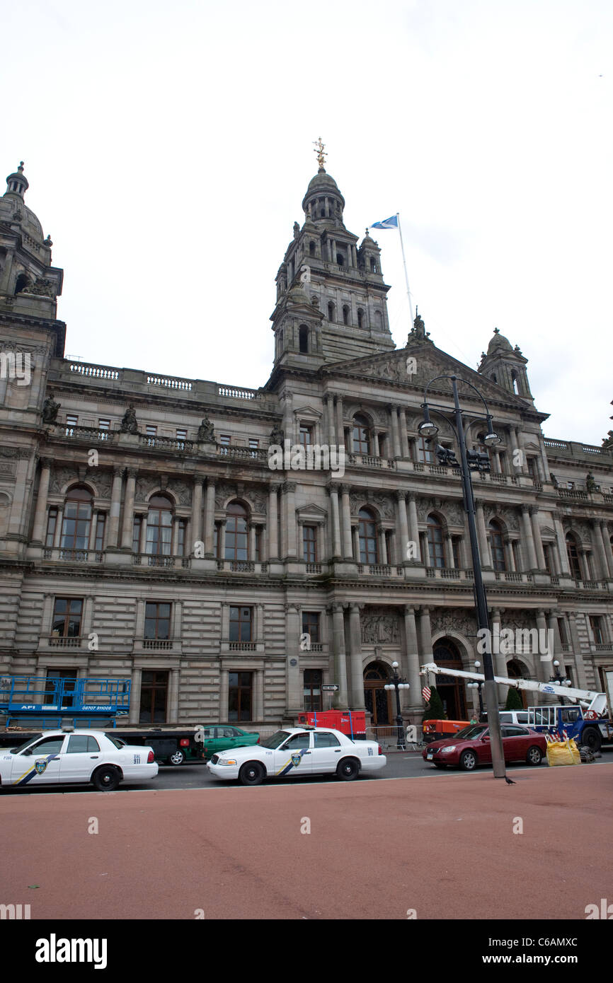 George Square, Glasgow. The set of World War Z Stock Photo