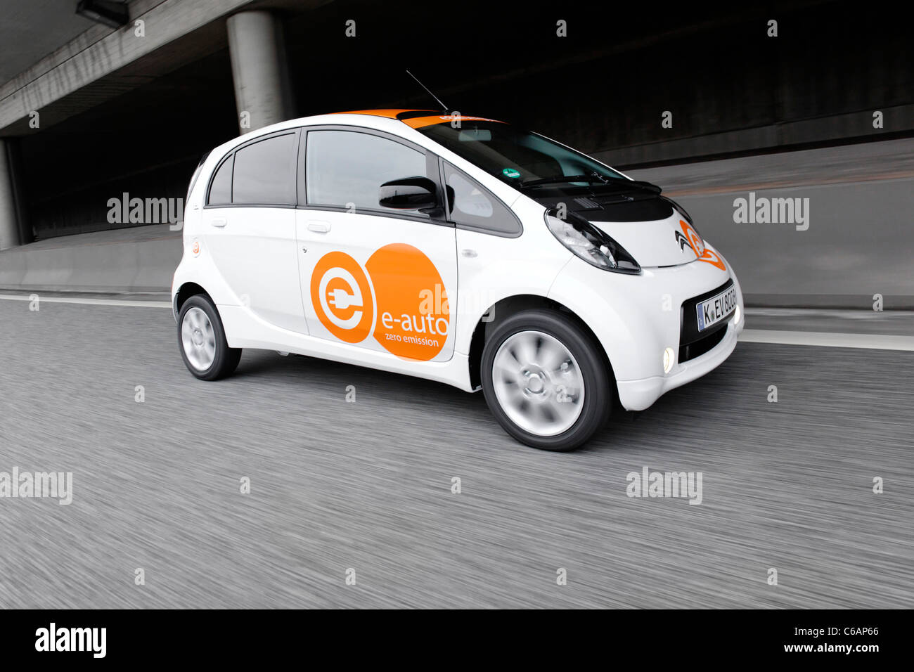 First serial produced, complete electric car in Germany, Citroen C-Zero Airdream,  electric vehicle, E-car, Hamburg, Germany Stock Photo