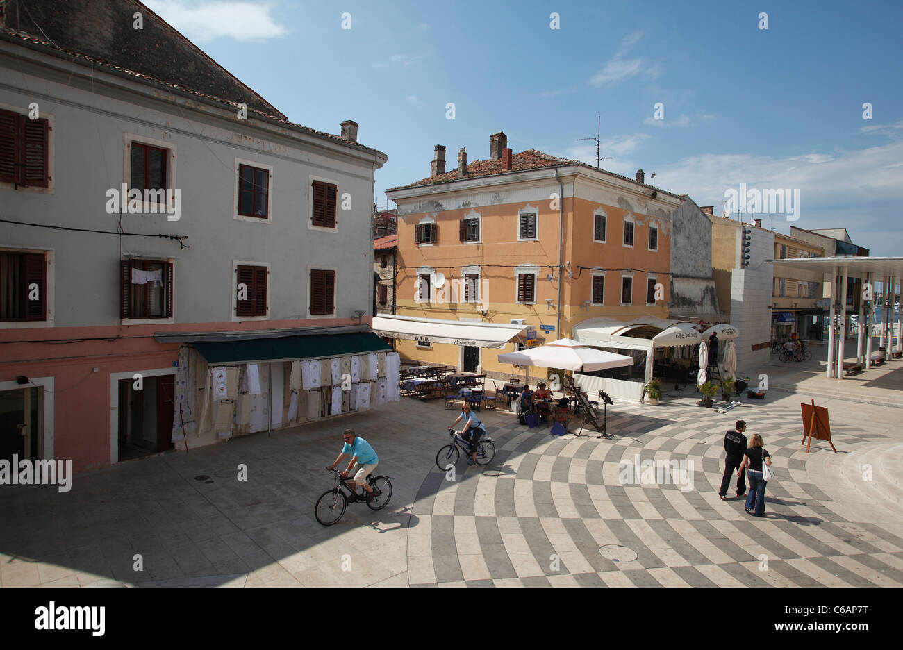 Piazza Slobode Liberta in Umag,Croatia. Stock Photo