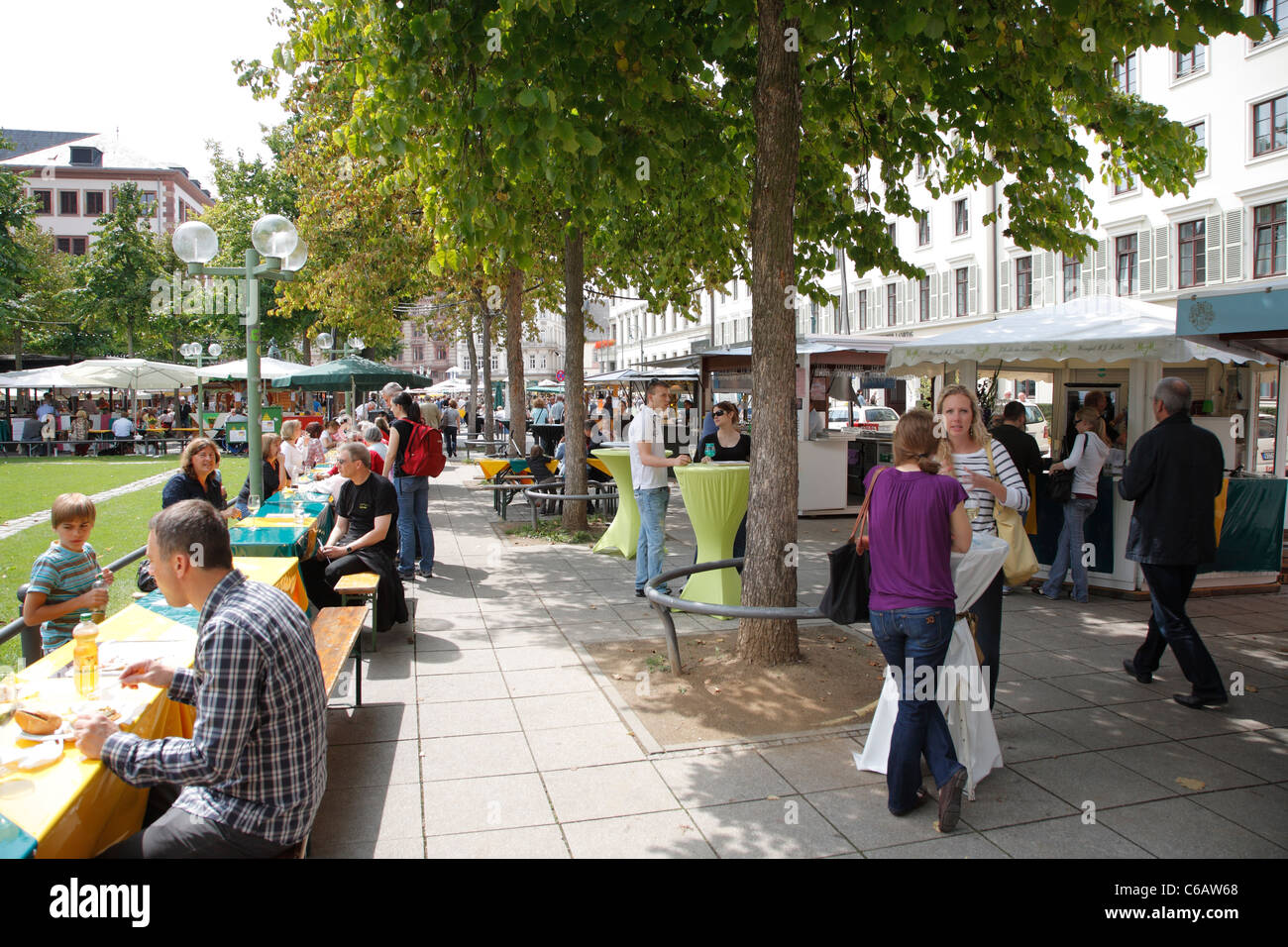Wine fair, Marktplatz, Wiesbaden, Germany Stock Photo