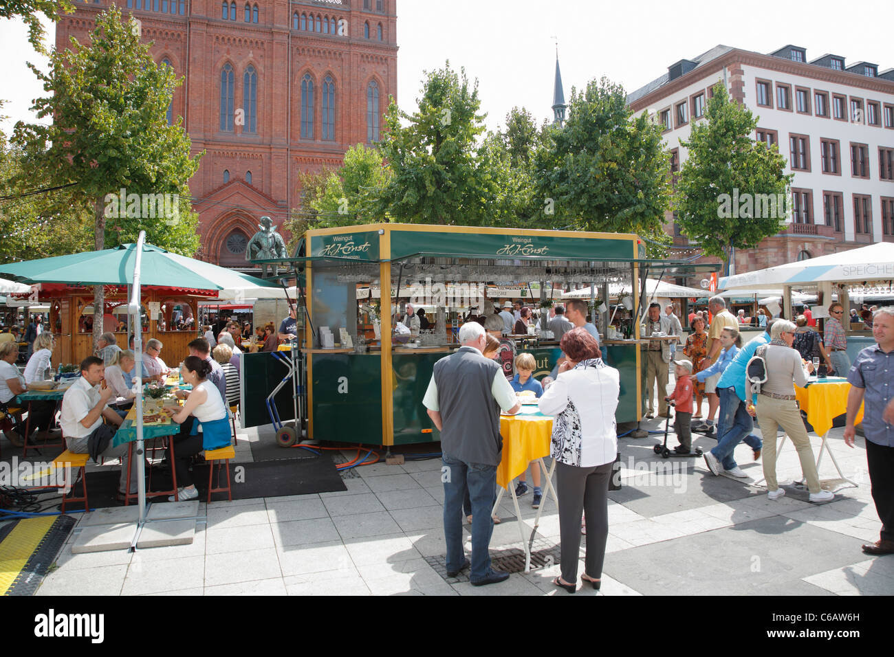 Wine fair, Marktplatz, Wiesbaden, Germany Stock Photo