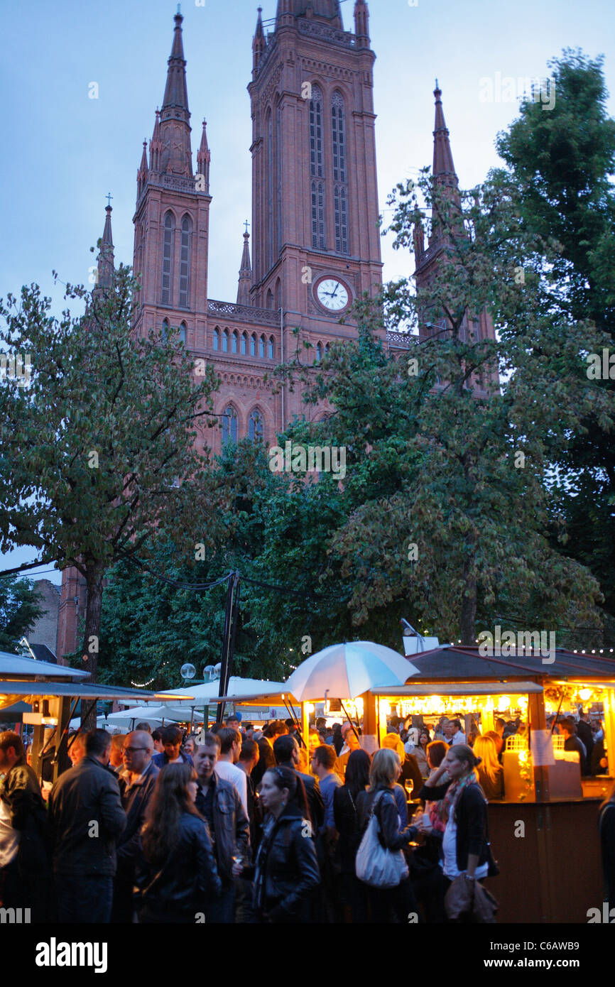 Wine fair, Marktplatz, Wiesbaden, Germany Stock Photo