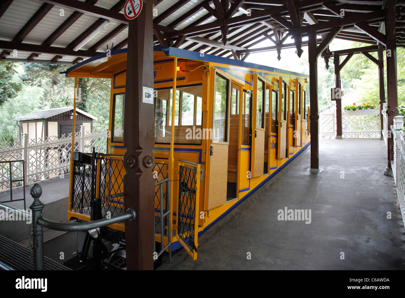 Cable car, funicular, Nerobergbahn, Wiesbaden, Germany Stock Photo