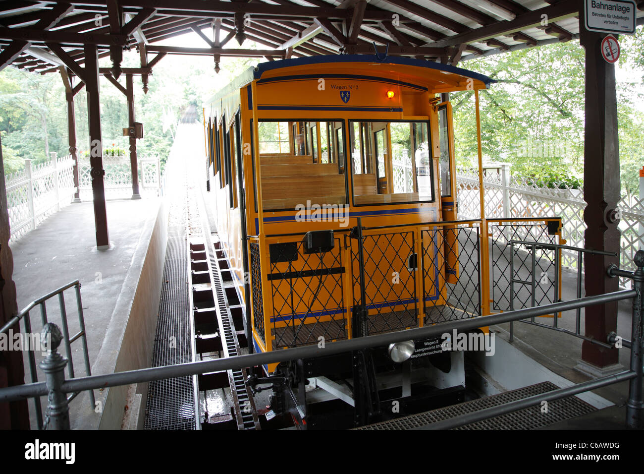 Cable car, funicular, Nerobergbahn, Wiesbaden, Germany Stock Photo