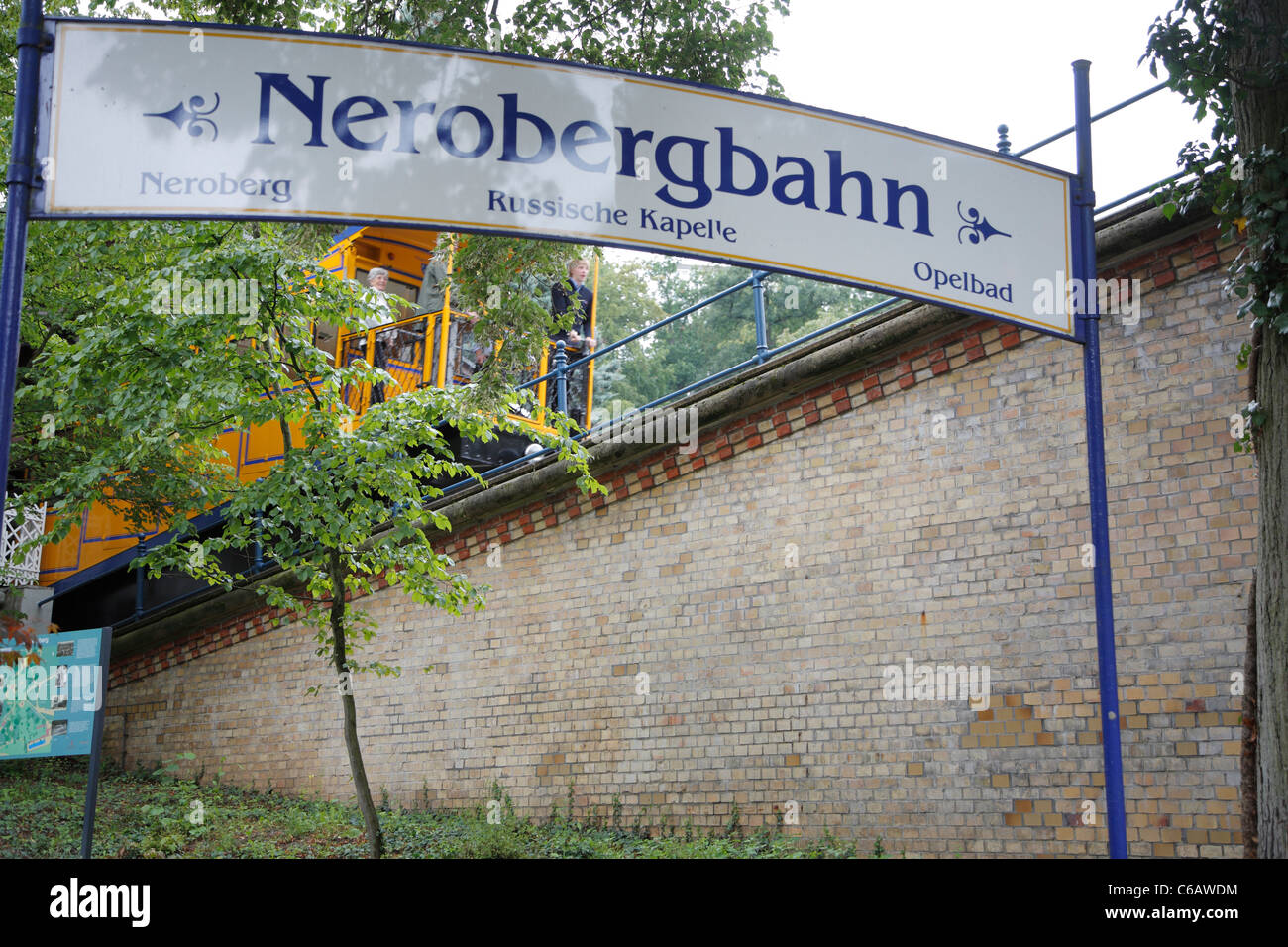 Cable car, funicular, Nerobergbahn, Wiesbaden, Germany Stock Photo