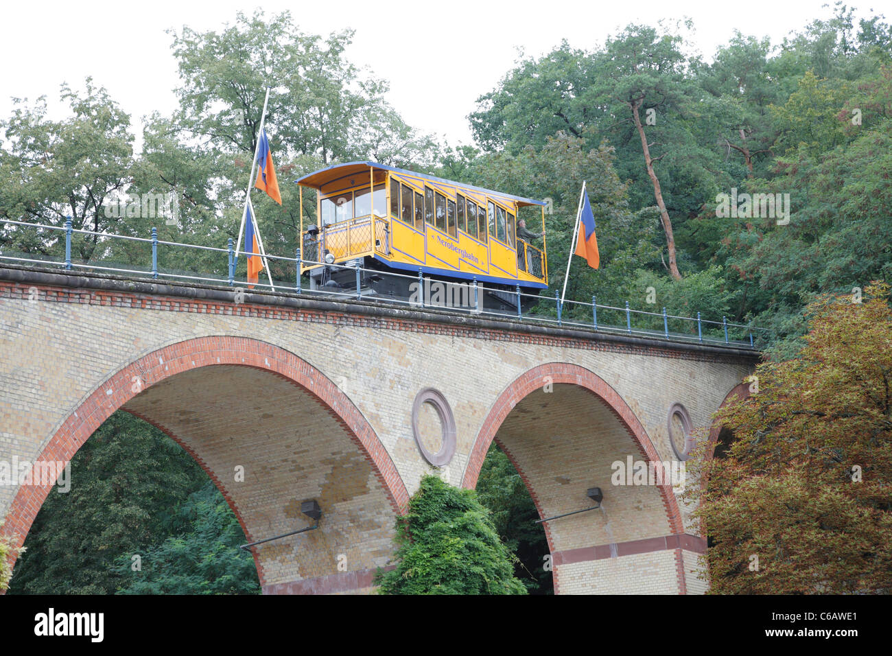 Cable car, funicular, Nerobergbahn, Wiesbaden, Germany Stock Photo