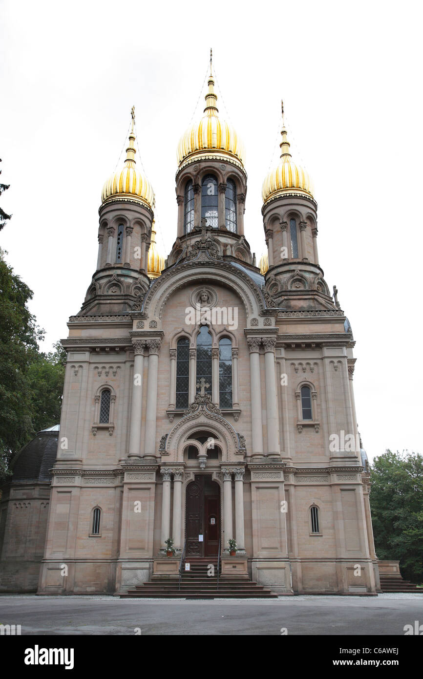 Russian Orthodox Church, Wiesbaden, Germany Stock Photo