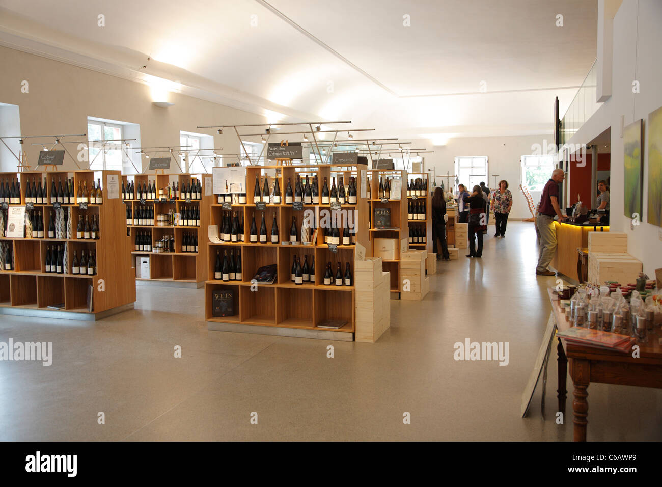 Wine and souvenir shop, Eberbach Abbey, Kloster  Eberbach, Hesse, Germany Stock Photo