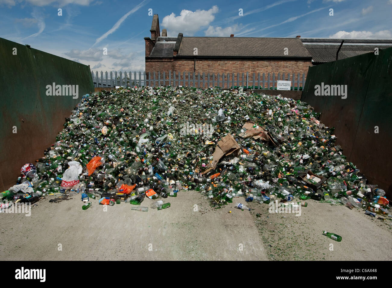 Glass bottles in a recycling facility Stock Photo Alamy