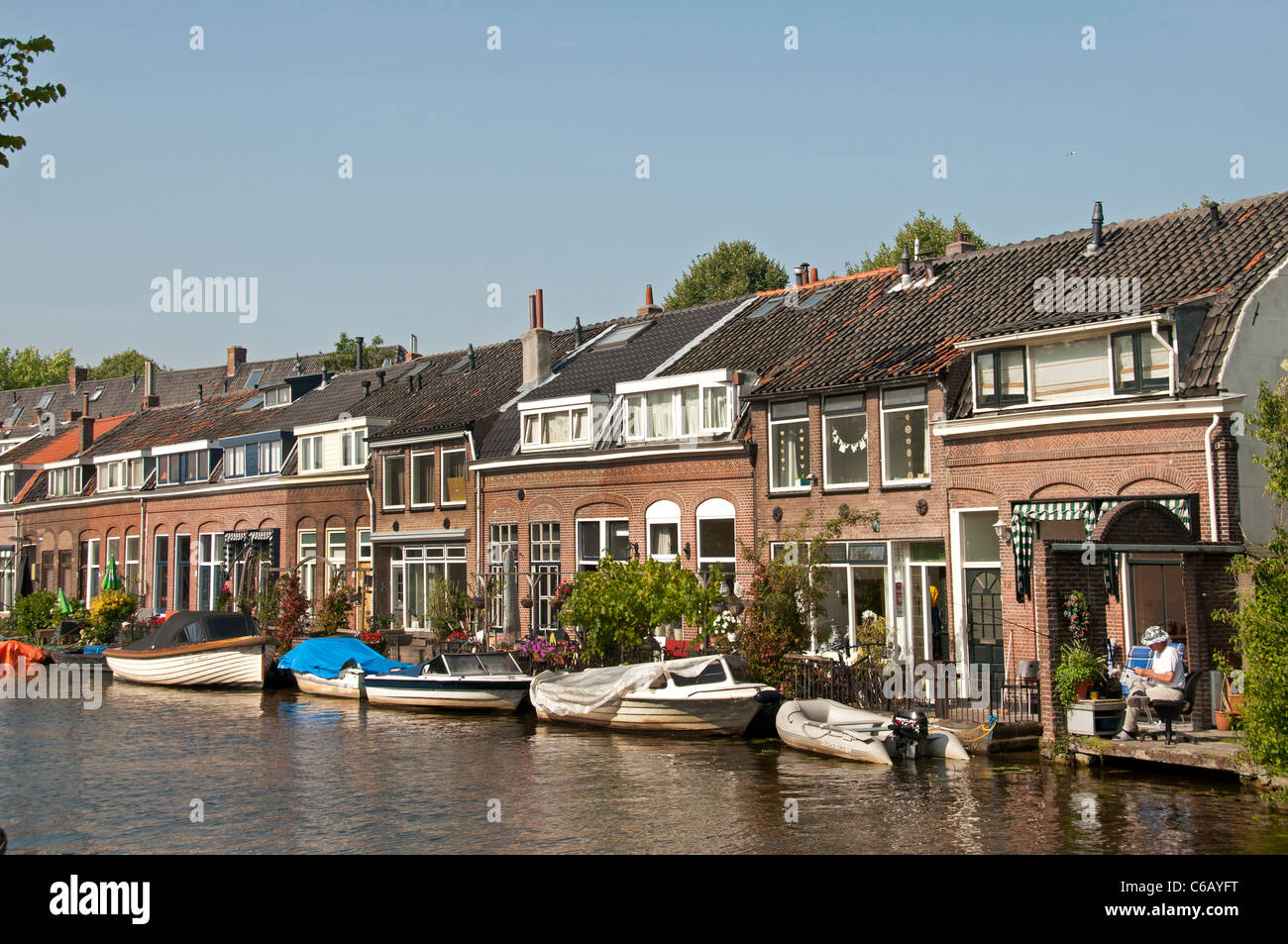 Leiden Netherlands Haarlemmerweg Haarlemmervaart Stock Photo