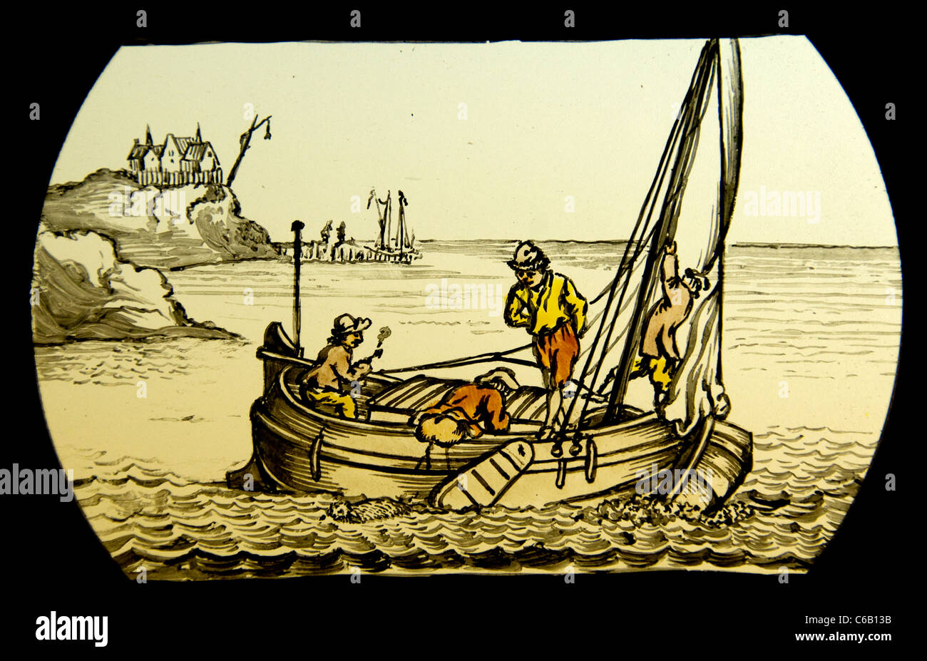 Magic lantern Laterna Magica  image early type of image projector developed 17th century Holland Netherlands Stock Photo