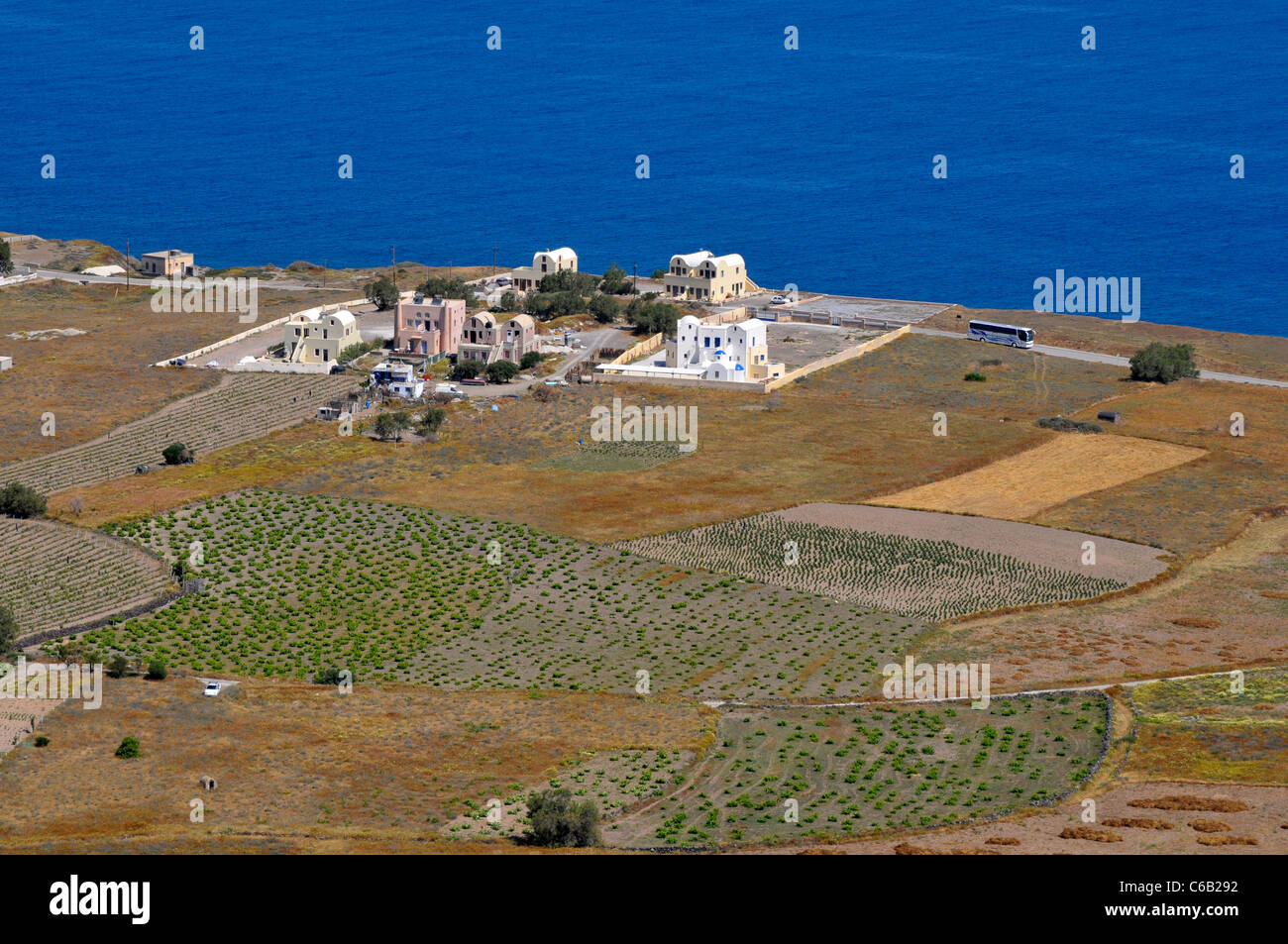 Home estates and farmland Santorini Greece Island Mediterranean Cruise