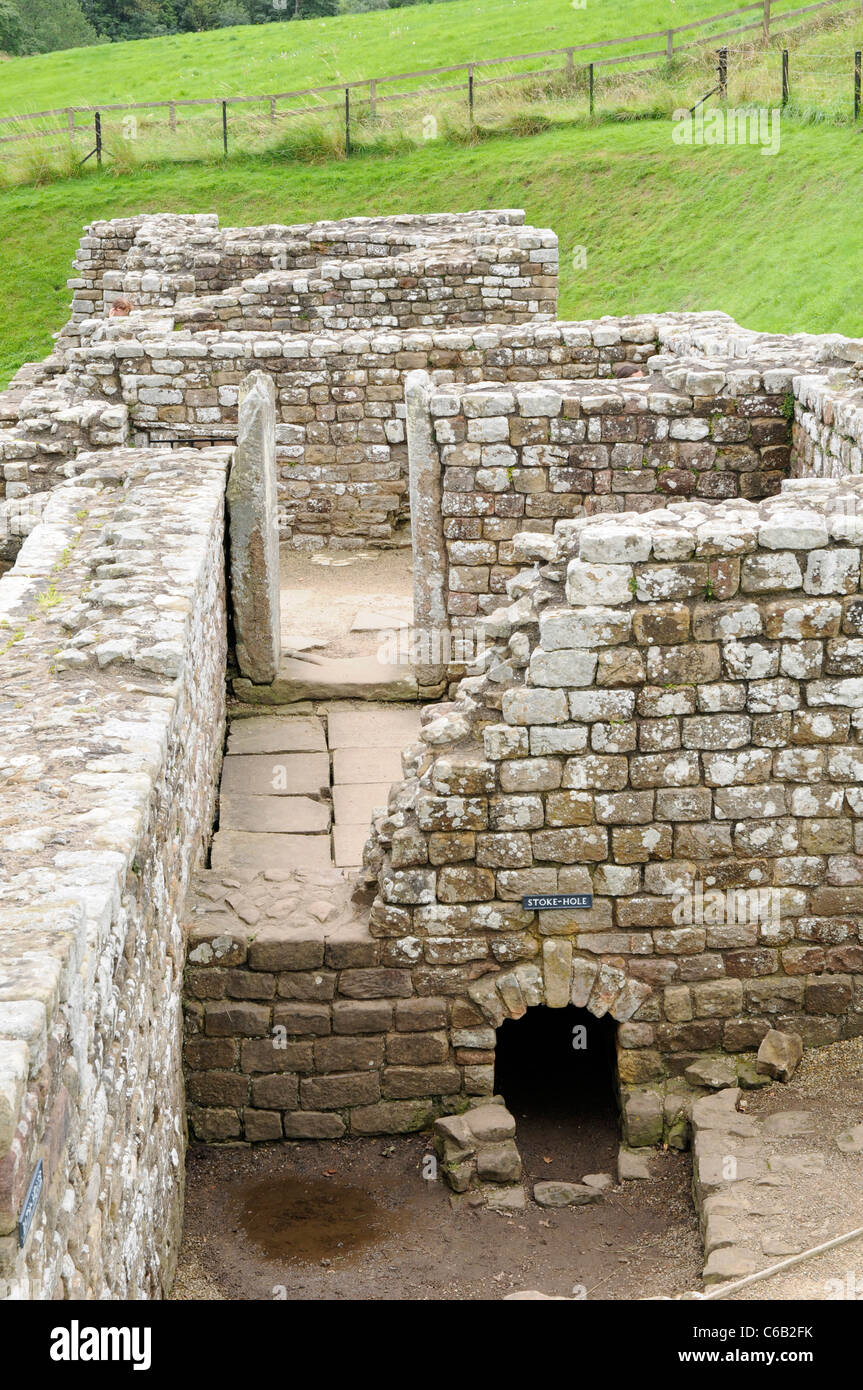 Roman Bath House ruins at Chesters Fort, on Hadrian's Wall, England