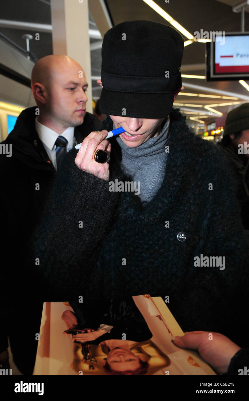Tilda Swinton arriving at Tegel Airport for the 60th Berlin