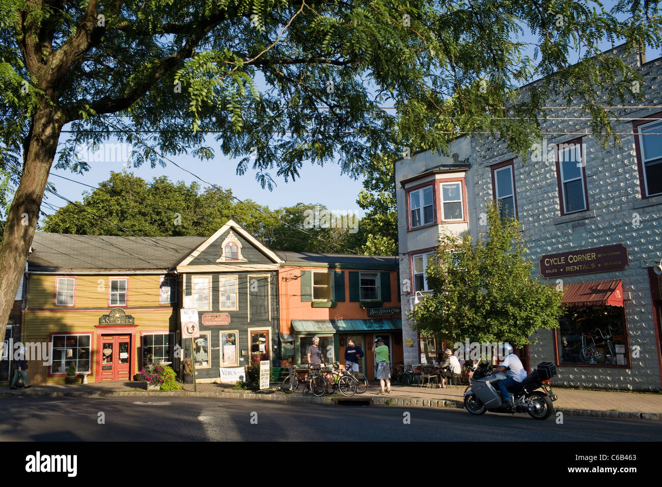 Frenchtown, New Jersey, a village on the Delaware River Stock Photo
