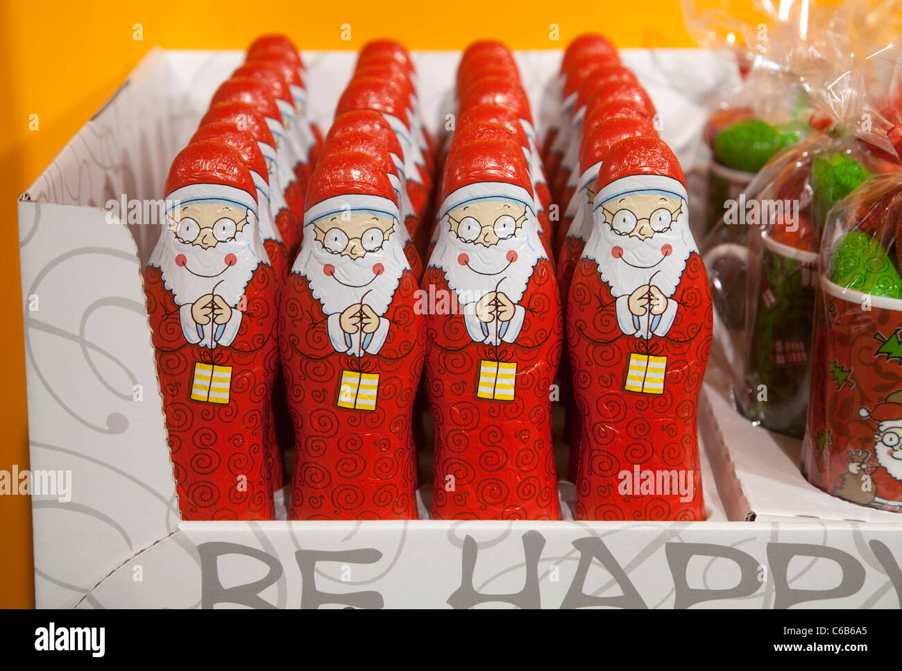 Santas at the confectionery fair ISM 2009, Cologne, Germany Stock Photo