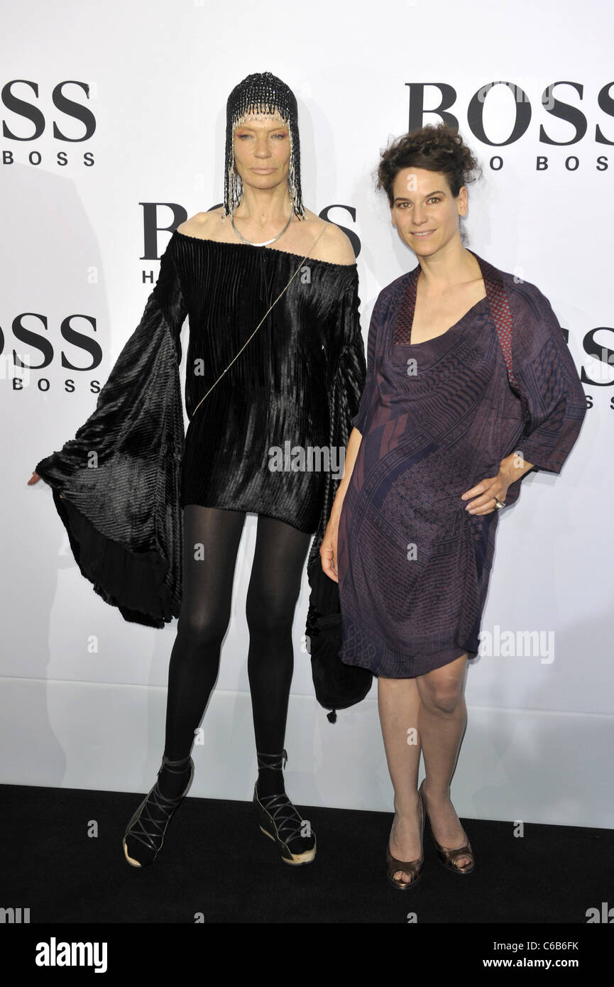 Veruschka Von Lehndorff And Bibiana Beglau Arriving At The Boss Black Fashion Show During The Mercedes Benz Fashion Week Berlin Stock Photo Alamy