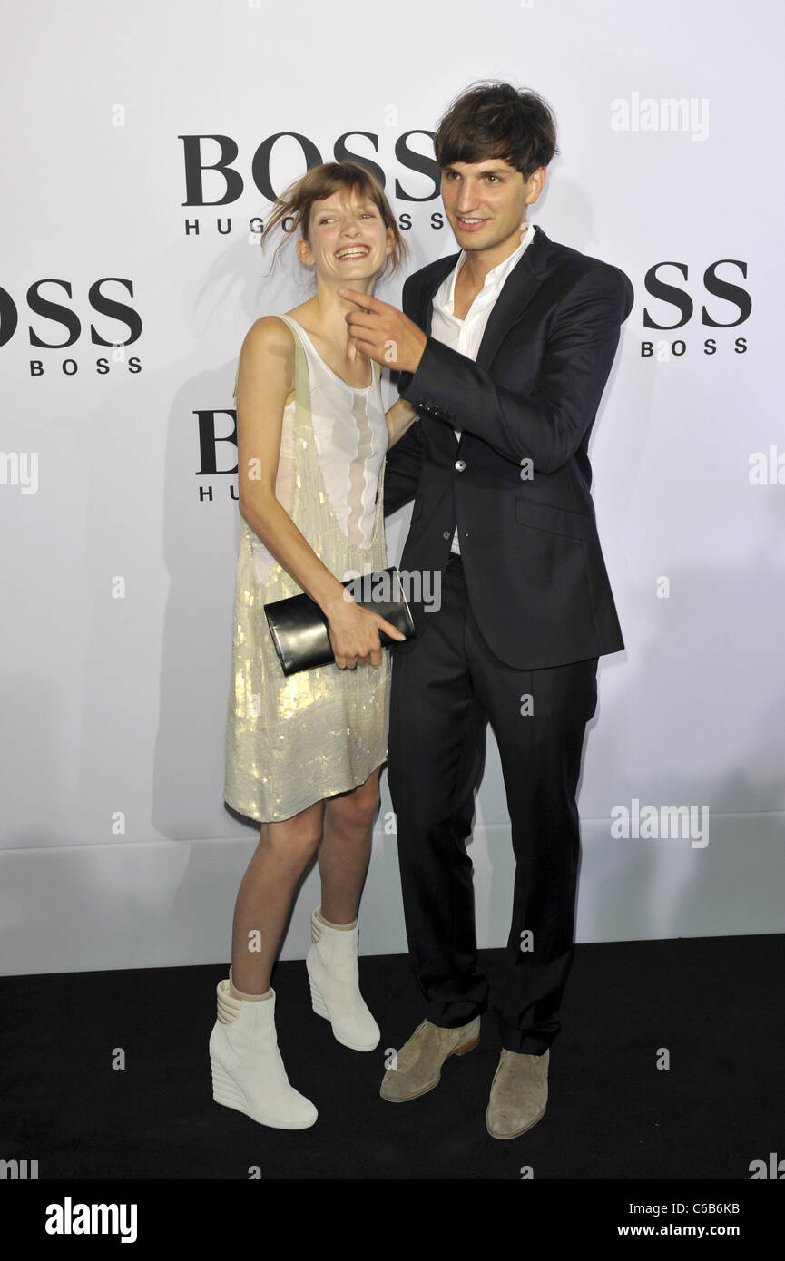 Luca Gajdus And Max Von Gumppenberg Arriving At The Boss Black Fashion Show During The Mercedes Benz Fashion Week Berlin Spring Stock Photo Alamy