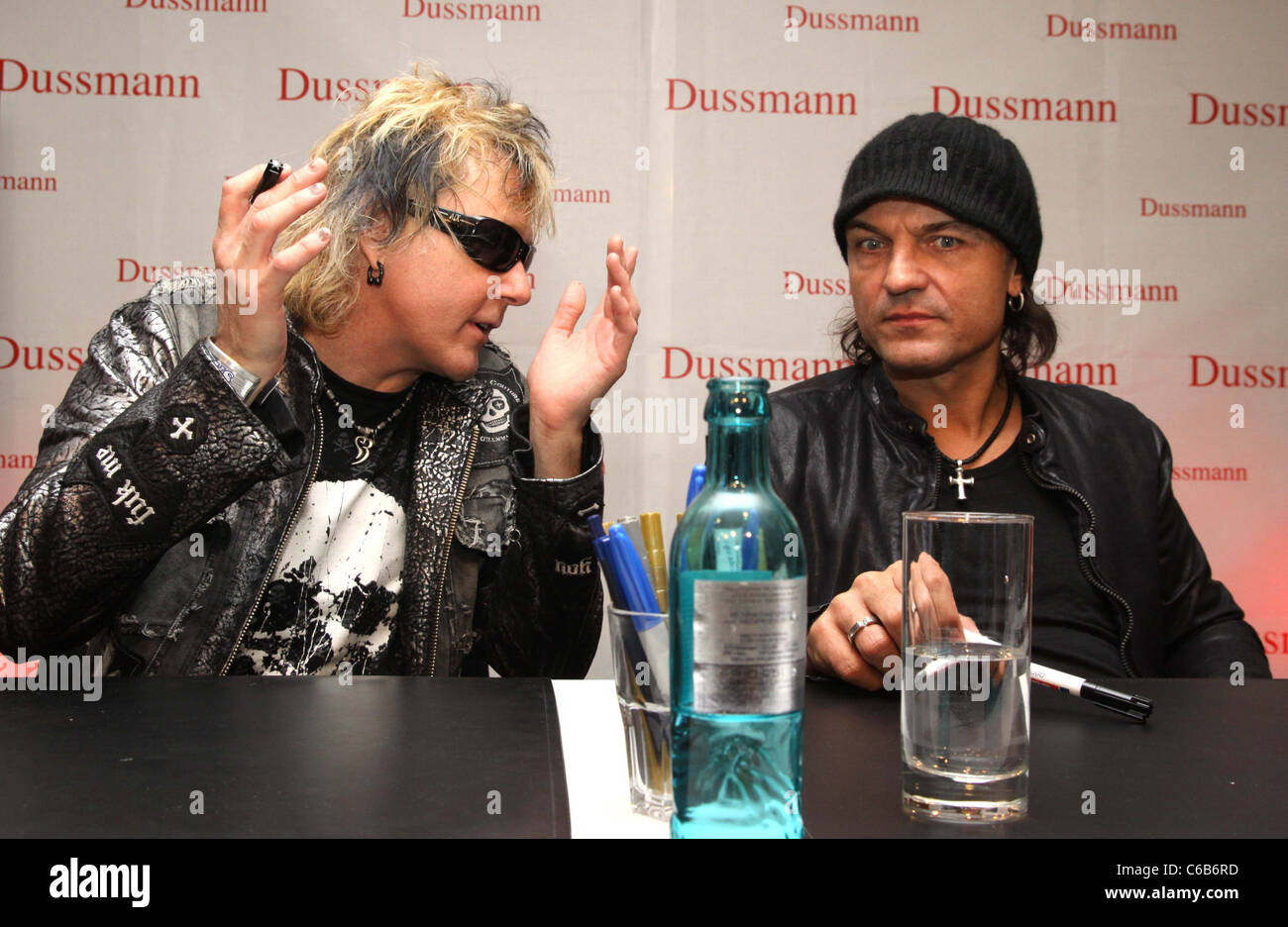 James Kottak and Matthias Jabs at the launch of the book 'Rock'n'Roll Forever - Scorpions' at Dussmann Kulturkaufhaus book Stock Photo
