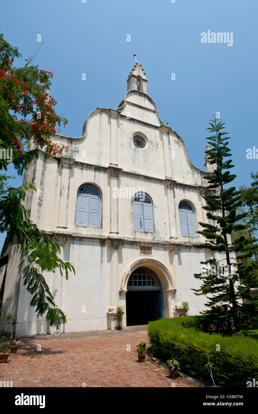 St. Francis CSI Church, Original Resting Place of Portuguese Explorer Vasco da Gama in Fort Cochin, Kochi, Kerala India Stock Photo