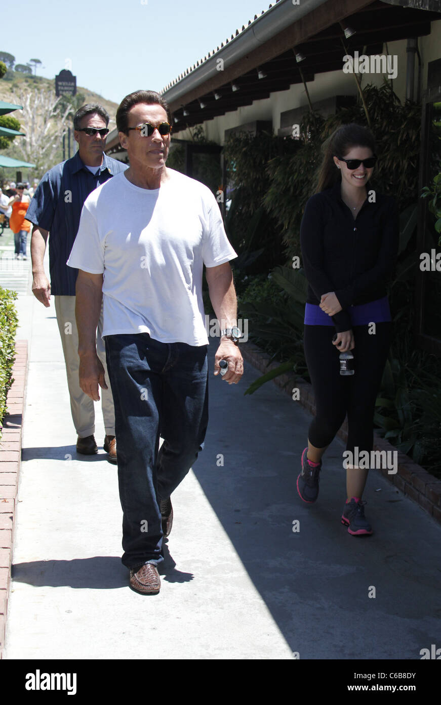 Arnold Schwarzenegger and his daughter Katherine Eunice shopping at Cross Creek in the afternoon