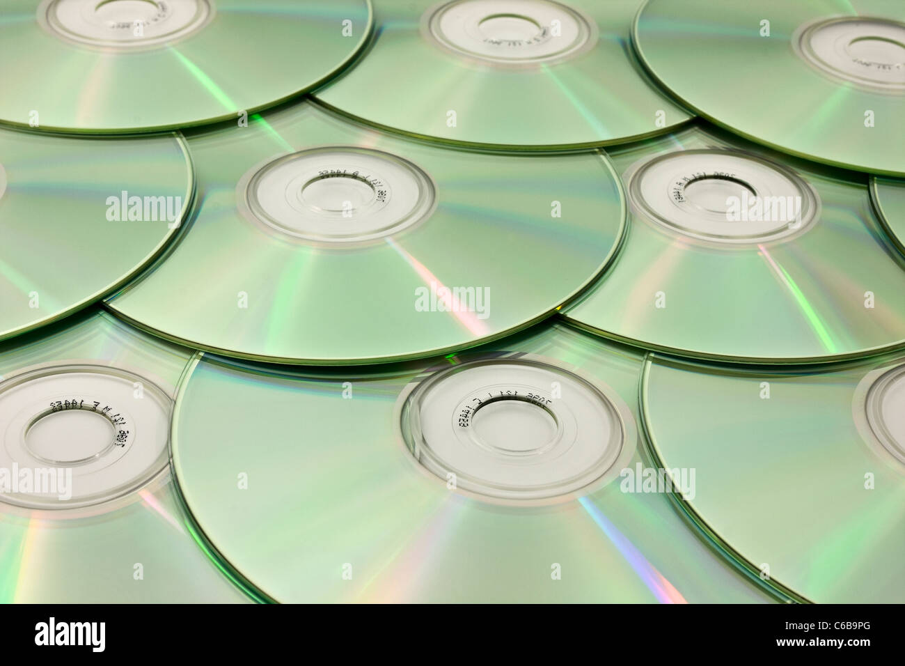 Optical discs laid out in an attractive pattern Stock Photo