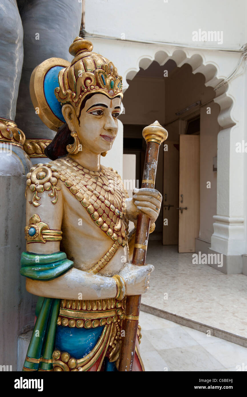 Guardian Statue at the Entrance of Babu Amichand Panalal Adishwarji Jain Temple in Malabar Hill Mumbai, India Stock Photo