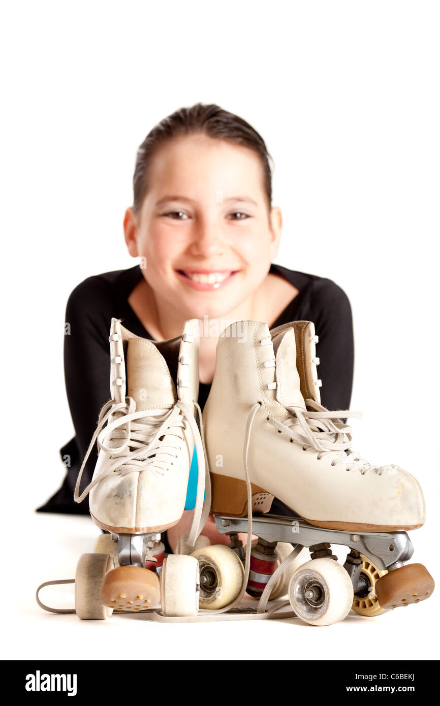 girl with roller skates Stock Photo Alamy