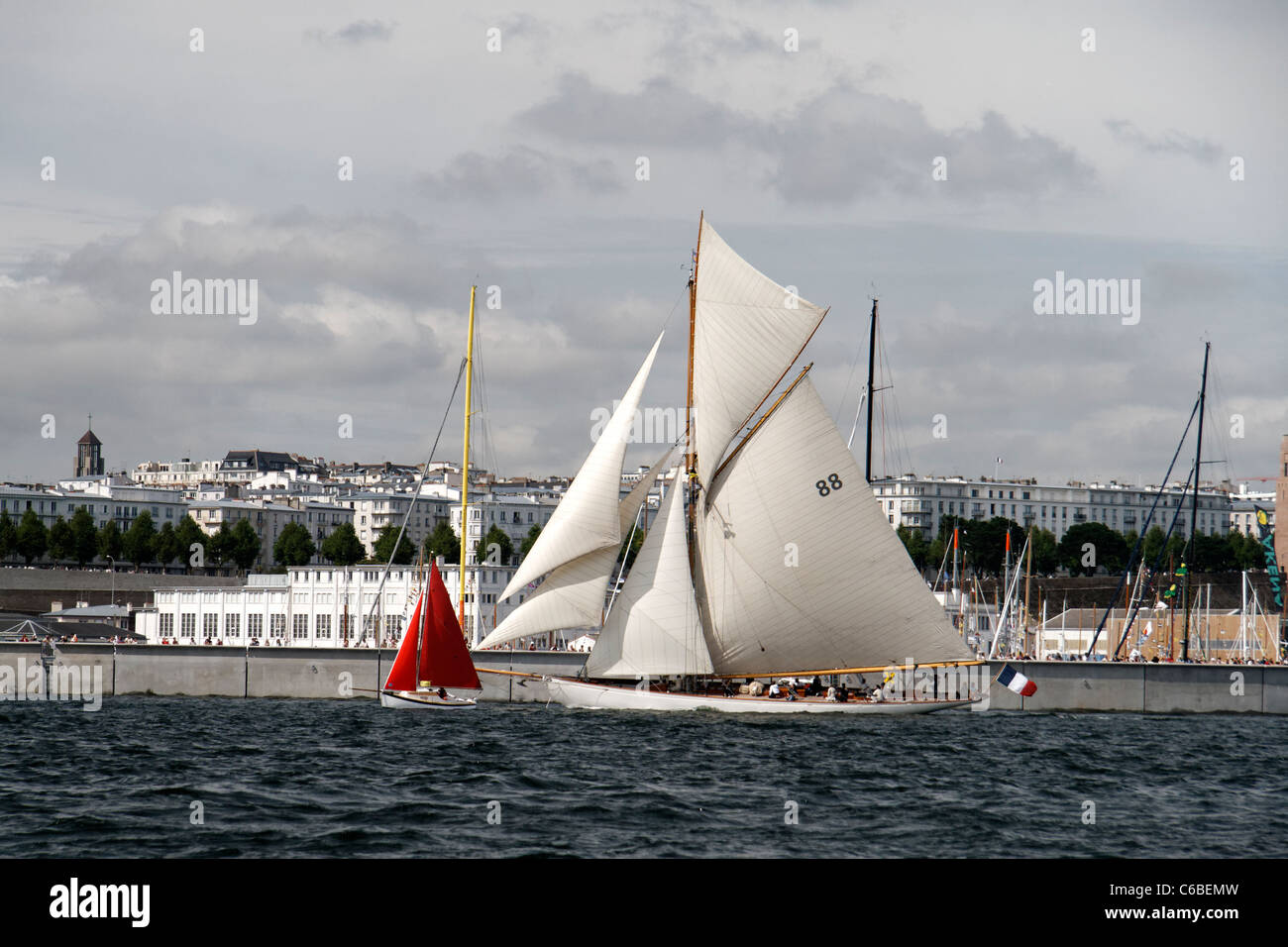 Moonbeam of Fife III, classic yacht, gaff yawl (William Fife), maritime festival, Brest
