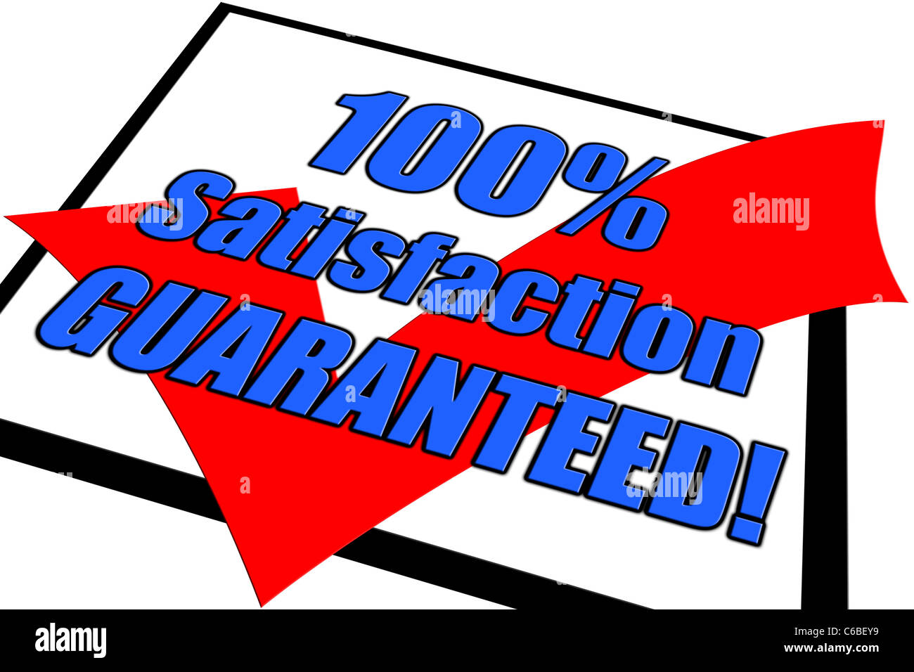 100% Satisfaction Guaranteed concept isolated on white Stock Photo