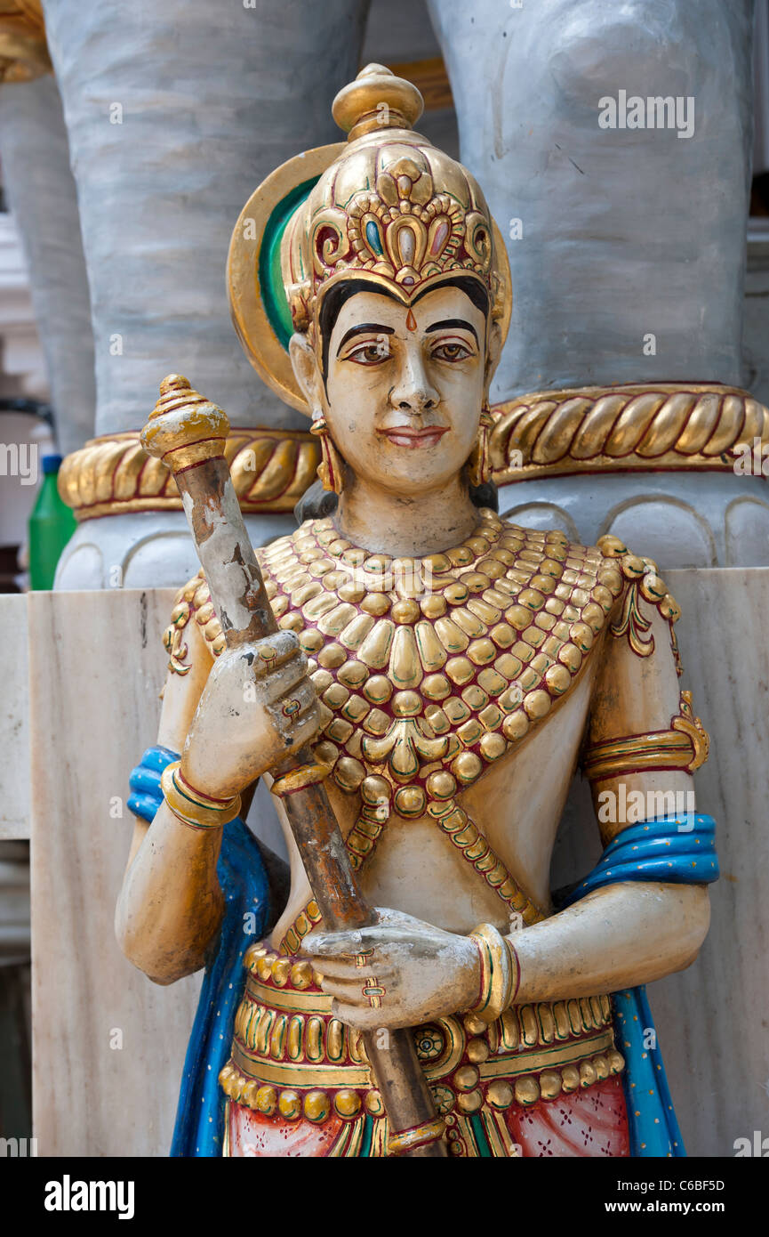 Statue at the Entrance of Babu Amichand Panalal Adishwarji Jain Temple in Malabar Hill Mumbai, India Stock Photo