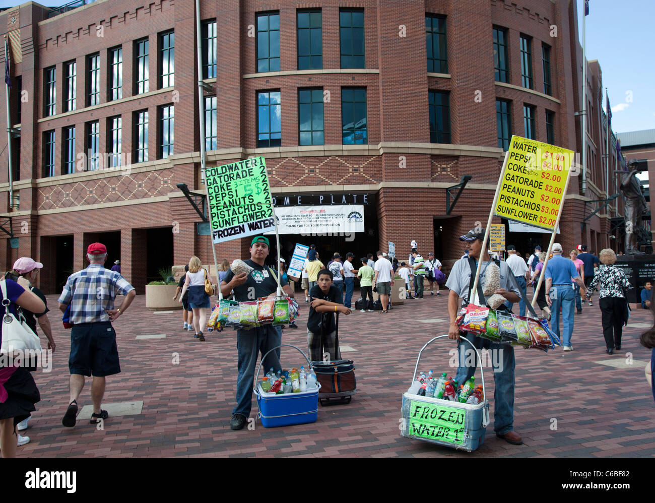 Crowds stream into Coors Field, home of the Colorado Rockies baseball team,  at sunset in Denver, Colorado, USA Stock Photo - Alamy