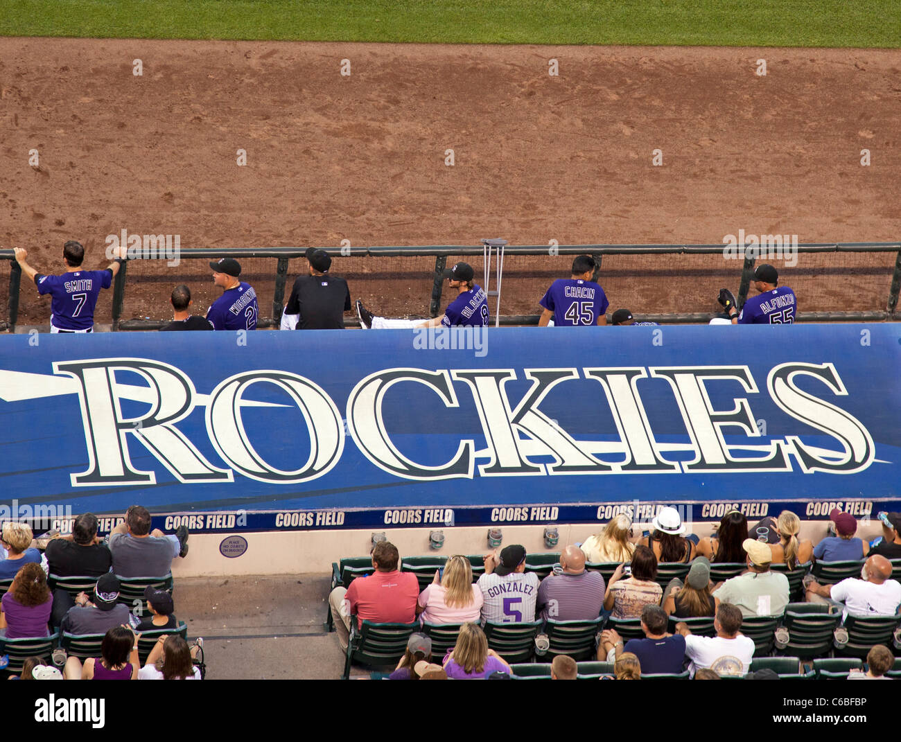Colorado Rockies Dugout With Crutches Stock Photo Alamy colorado-rockies-dugout-with-crutches-stock-photo-alamy