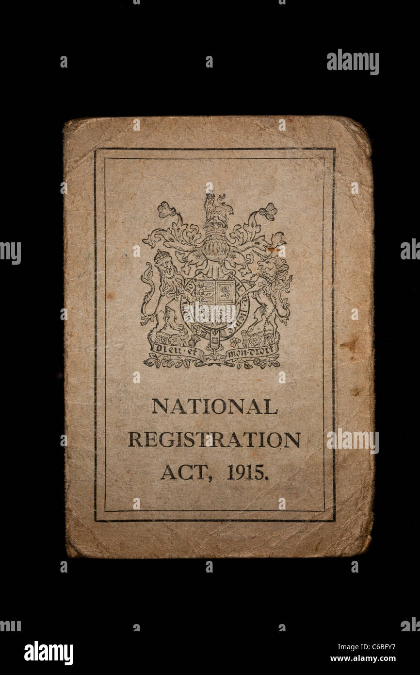 National Registration Act Certificate 1915 Stock Photo - Alamy
