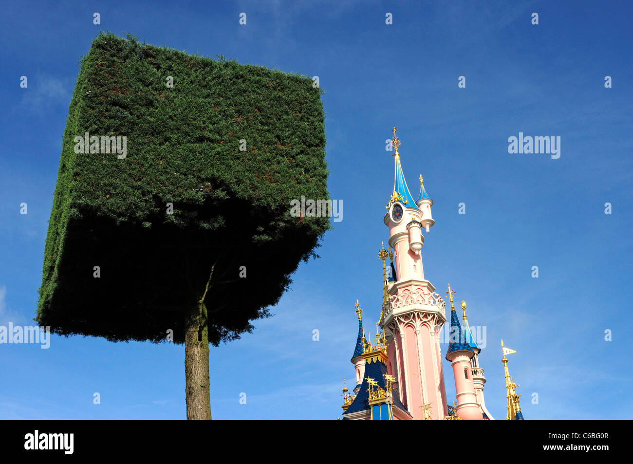 Sleeping Beauty Castle. Fantasyland, Disneyland, Paris, France. Stock Photo