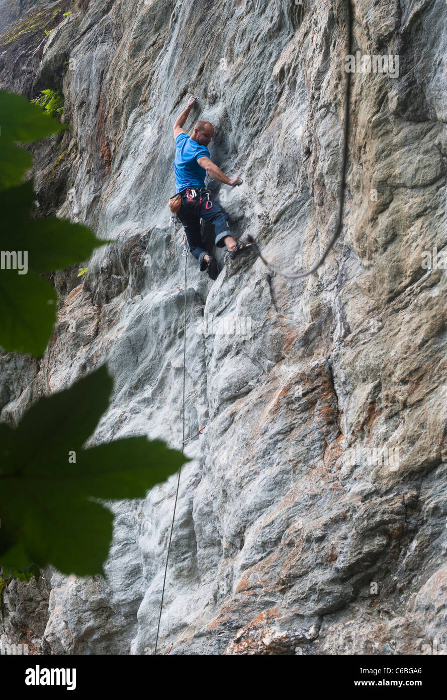 A male rock climber climbing near Chamonix, France Stock Photo Alamy