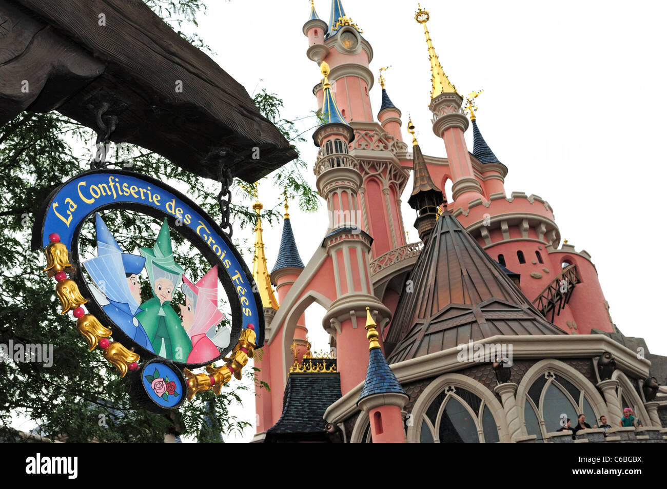 Sleeping Beauty Castle. Fantasyland, Disneyland, Paris, France. Stock Photo