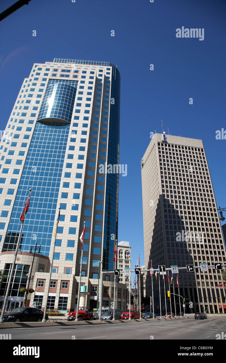 201 portage canwest place toronto dominion centre tdc and richardson building downtown winnipeg manitoba canada Stock Photo